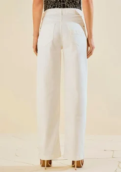 Calça Morena Rosa Reta Média Off White