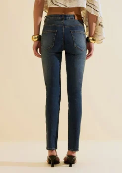 Calça Morena Rosa Skinny Alta Azul