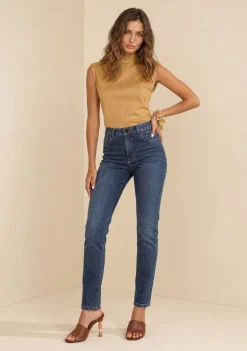 Calça Morena Rosa Skinny Alta Azul