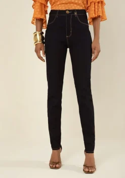 Calça Morena Rosa Skinny Alta Azul