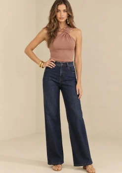 Calça Morena Rosa Wide Alta Azul