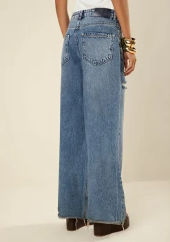 Calça Morena Rosa Wide Alta Azul
