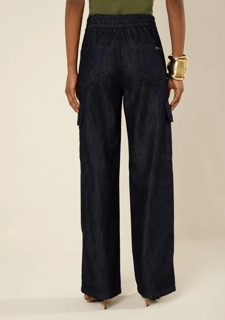 Calça Morena Rosa Wide Alta Azul