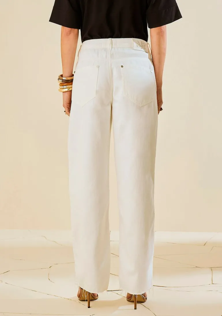 Calça Morena Rosa Wide Média Off White