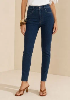 Calça Skinny Alta Azul