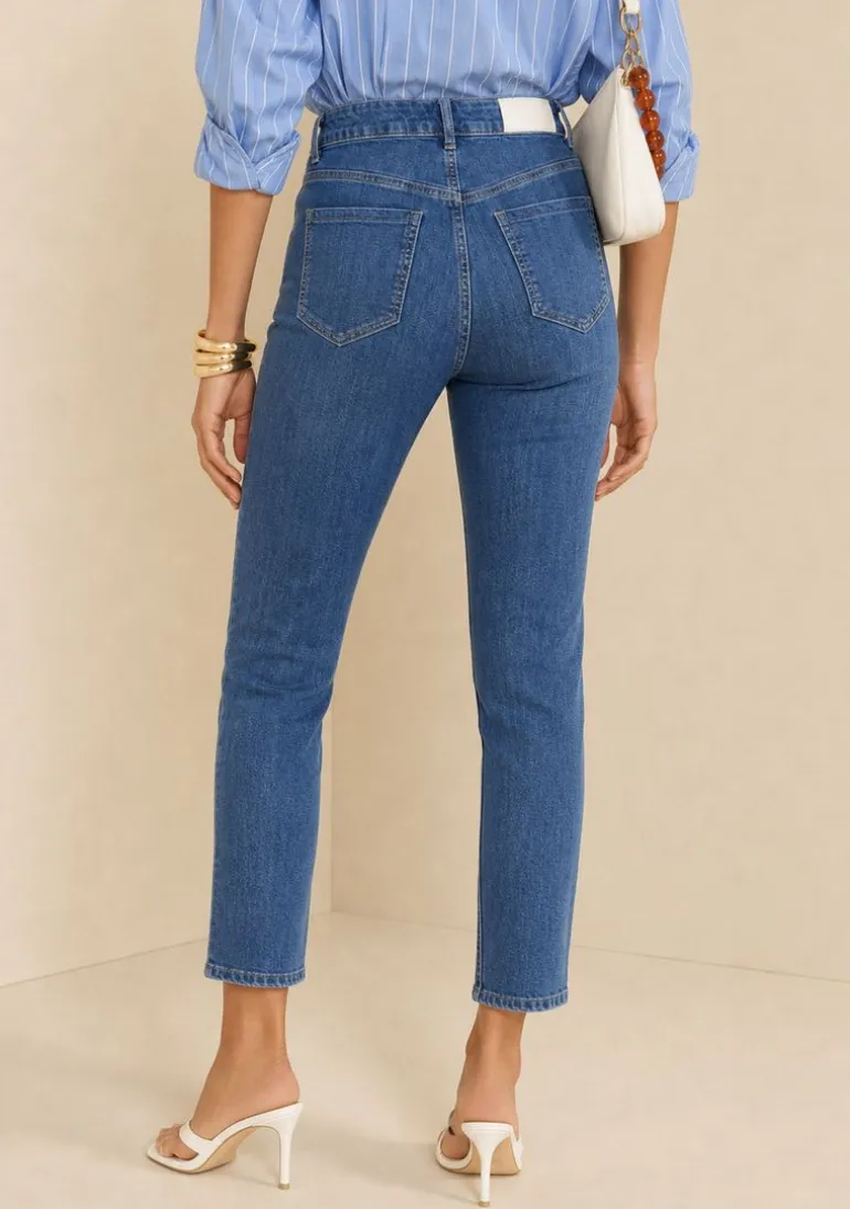 Calça Skinny Alta Azul