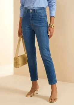 Calça Skinny Alta Azul