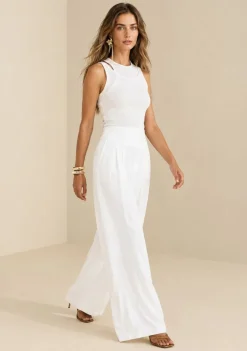Calca Wide Leg Lírio Off White