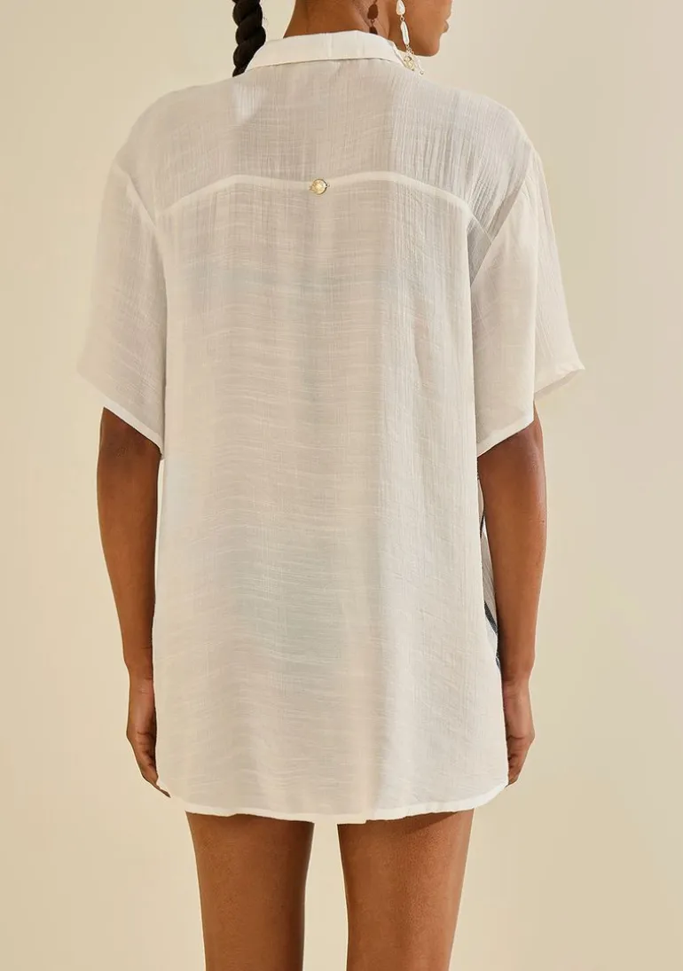 Camisa Manga Curta Herbário Off White