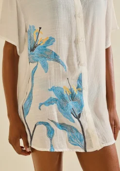 Camisa Manga Curta Herbário Off White
