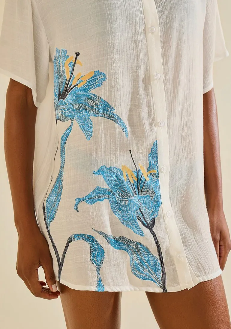 Camisa Manga Curta Herbário Off White