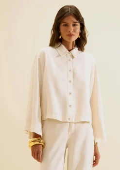 Camisa 7 Oitavos Florada Off White