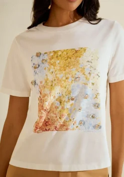 Camiseta Manga Curta Florescer Off White