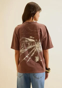 Camiseta Manga Curta Moka Marrom