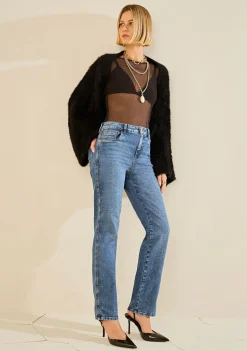 Casaco Morena Rosa Solto Manga Longa Cropped Preto
