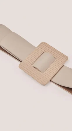 Cinto Morena Rosa Cintura Médio Com Fivela Off White