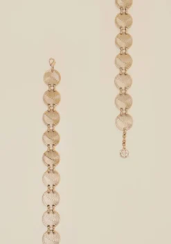 Cinto Morena Rosa Cintura Quadril Fino Texturizado Dourado