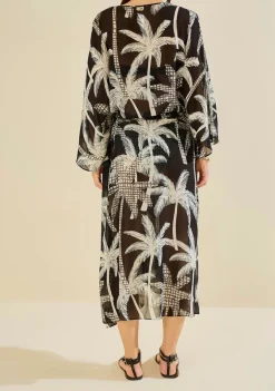 Kaftan Longa Palmare Preto