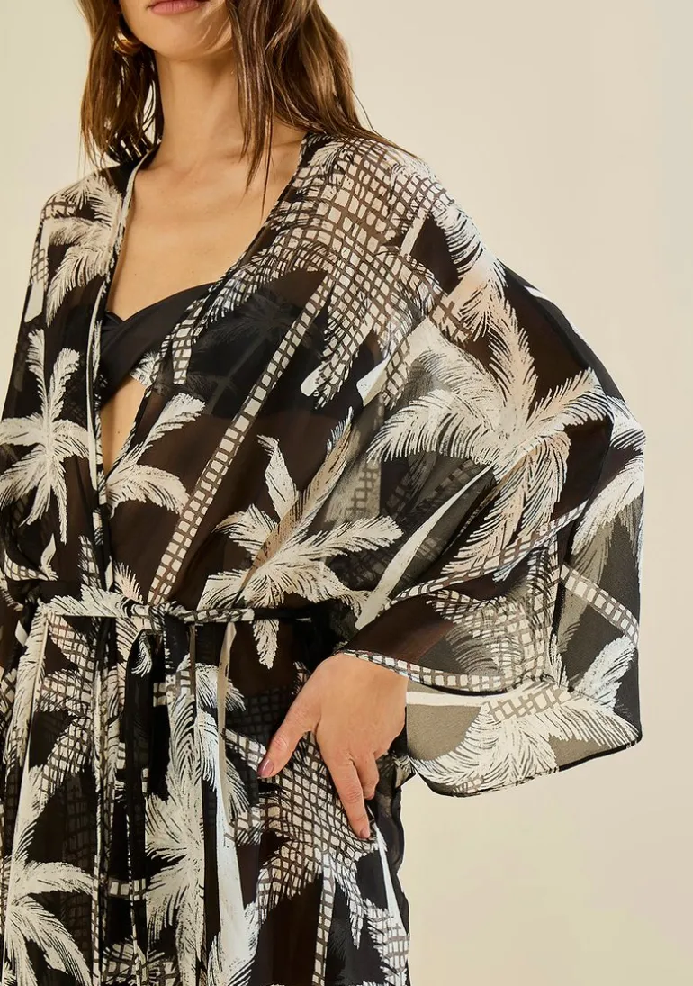 Kaftan Longa Palmare Preto