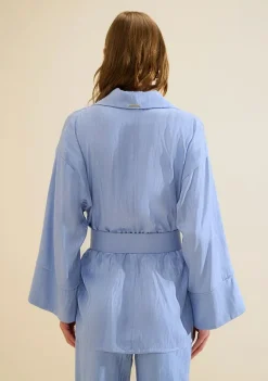 Kimono Manga Longa Aurora Azul