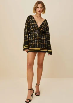 Kimono Morena Rosa Alongado Tricô Amarelo