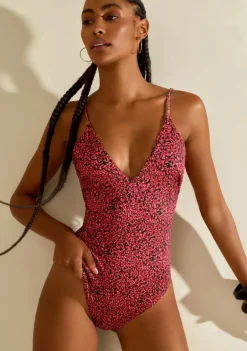 Maiô Morena Rosa Decote V Bojo Removível Preto/Branco