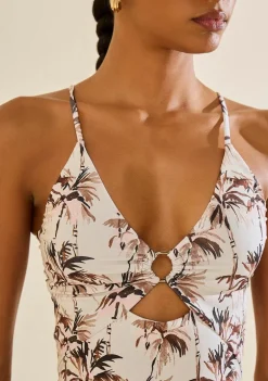 Maio Decote V Tropicalia Marrom/rosa