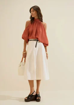 Saia Evase Midi Salina Off White