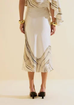 Saia Midi Evasê Nereia Off White