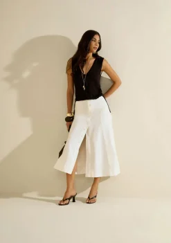 Saia Morena Rosa Evasê Média Midi Off White