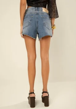 Shorts Morena Rosa Amplo Alta Azul