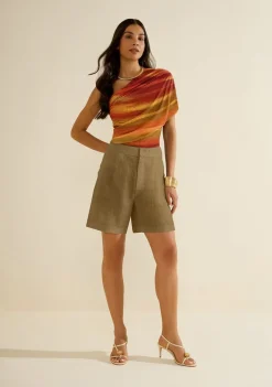 Shorts Morena Rosa Amplo Alta Verde