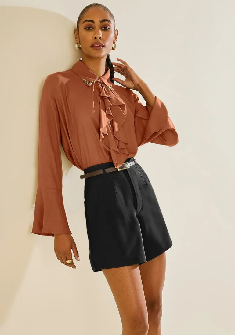 Shorts Morena Rosa Amplo Alta Preto