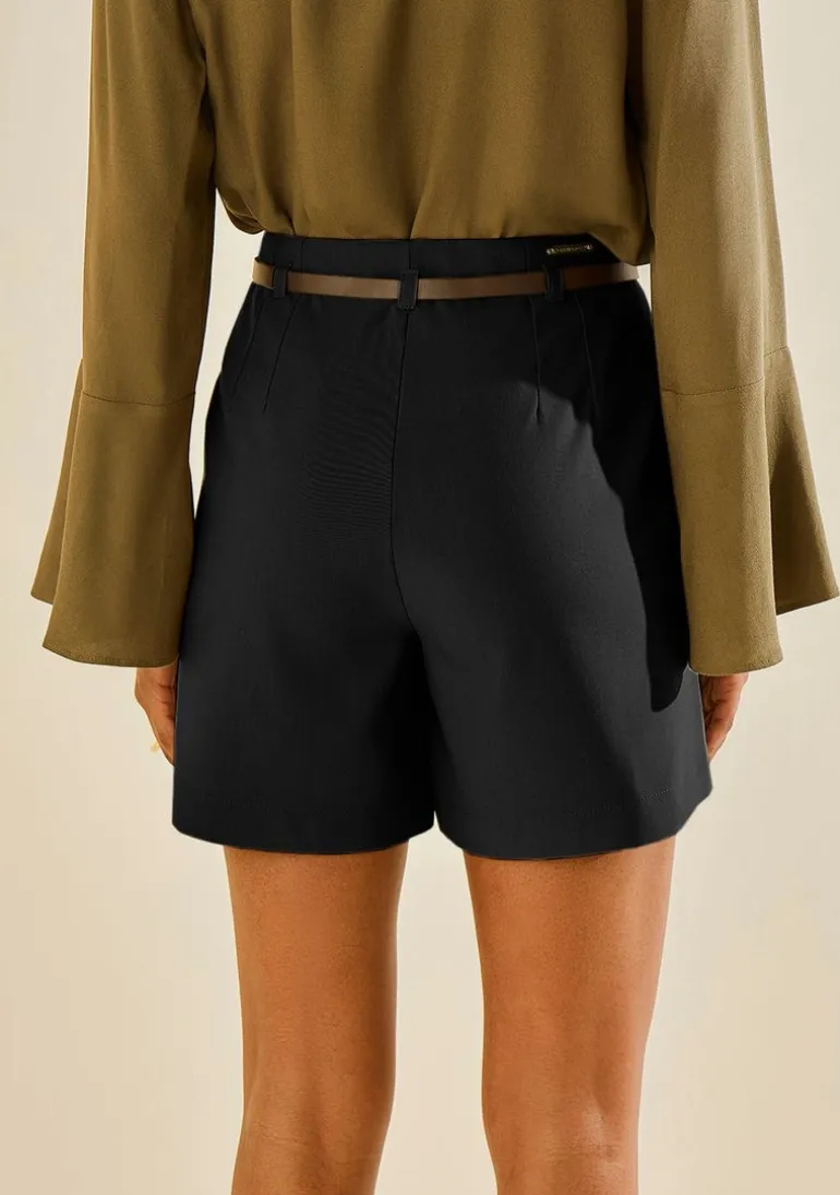 Shorts Morena Rosa Amplo Alta Preto