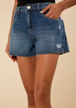 Shorts Morena Rosa Amplo Média Azul