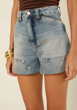Shorts Morena Rosa Reto Alta Azul