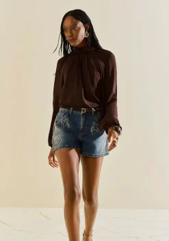 Shorts Morena Rosa Reto Média Azul