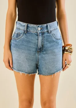 Shorts Morena Rosa Reto Média Azul