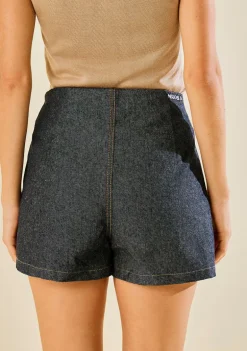 Shorts Morena Rosa Saia Reto Alta Azul