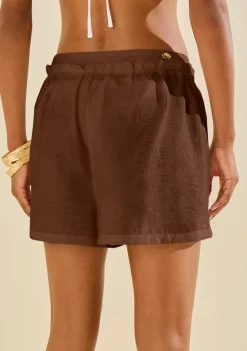 Shorts Reto Tropicalia Marrom