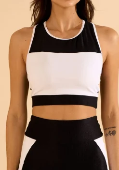 Top Morena Rosa Decote Careca Nadador Preto