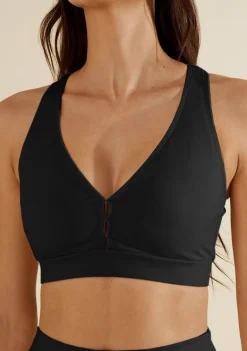 Top Morena Rosa Decote V Alça Cruzada Preto