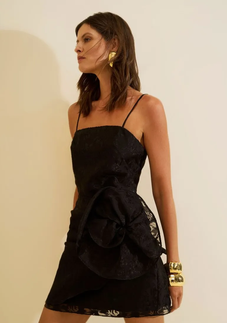 Vestido Curto Ajustado Aurora Preto