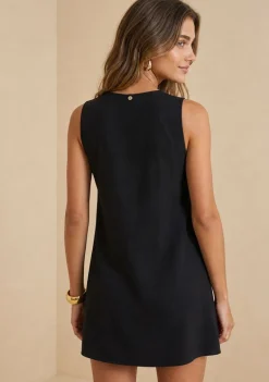 Vestido Curto Alvéolo Preto
