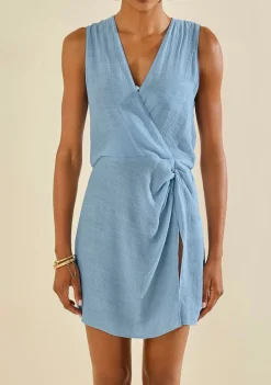 Vestido Curto Enlace Azul