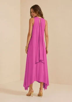 Vestido Gola Alta Midi Sonata Rosa