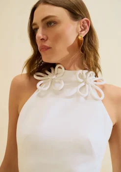 Vestido Gola Alta Origem Off White