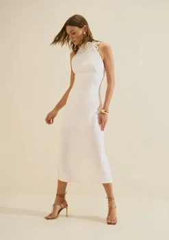 Vestido Gola Alta Origem Off White