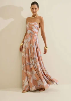 Vestido Longo Alças Aurora Laranja