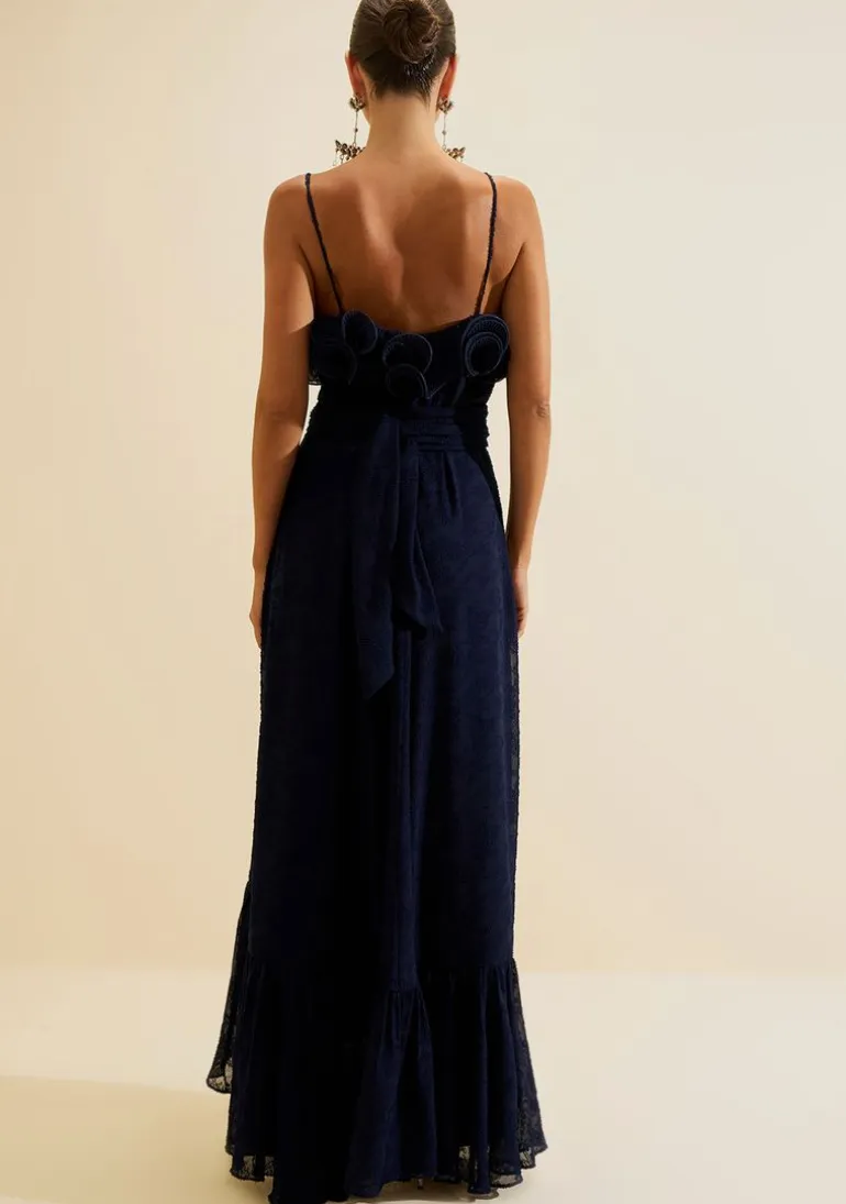 Vestido Longo Alças Ondina Azul